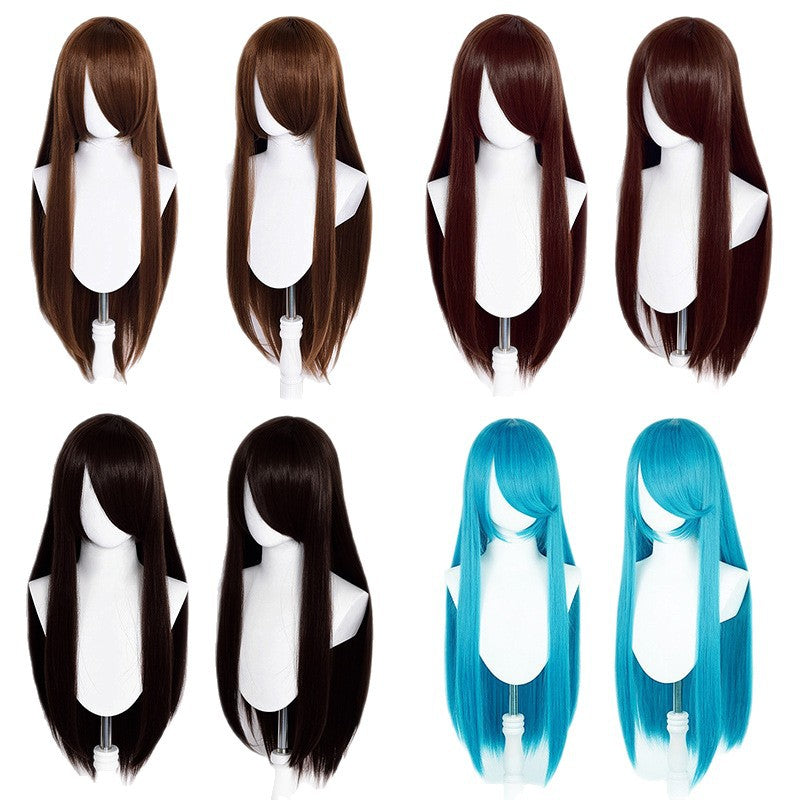 Universal Hair Cm Rose Net Color Woolen Long Straight Wig