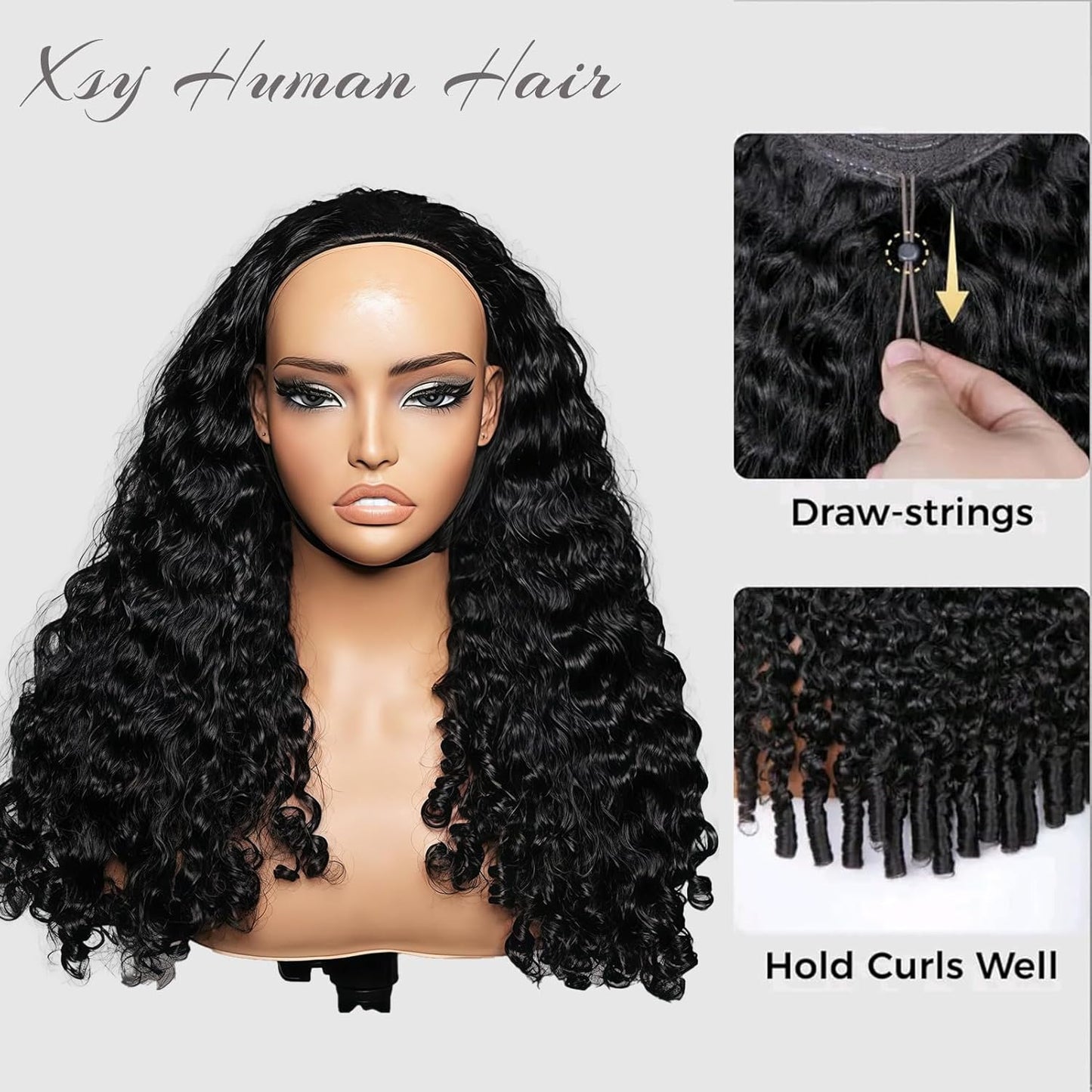 Fashion New Mechanism Half Headgear Human Real Hair Wig