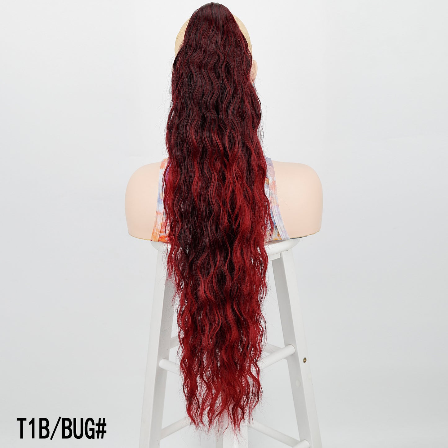 Women's Water Ripple Fluffy Long Curly Hair Chemical Fiber Silk Height Wig Ponytail