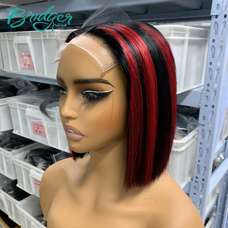 Sdd Bone Straight Bob Color Human Real Hair Wig