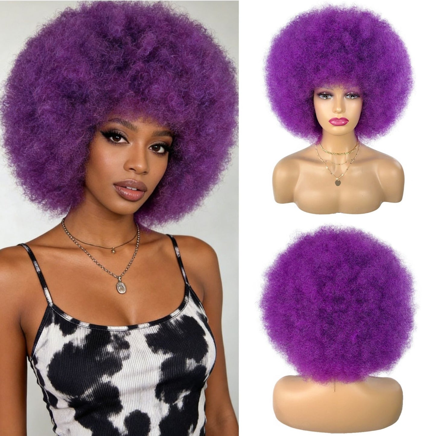 Afro Fiber Head Cover Long Straight African Small Wig Short Curly Hair