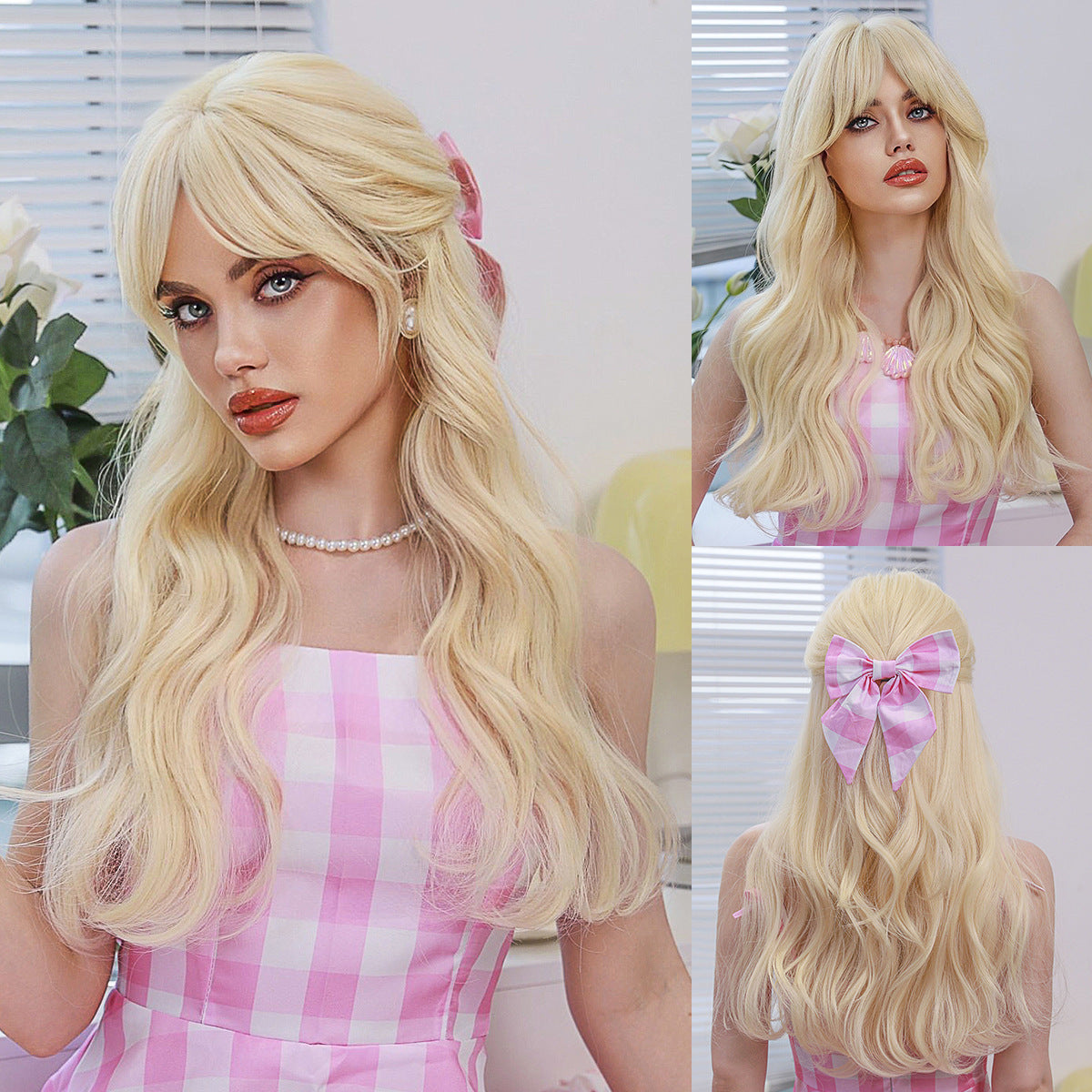 Barbie Long Curly Hair Bangs High Quality Cos Wig