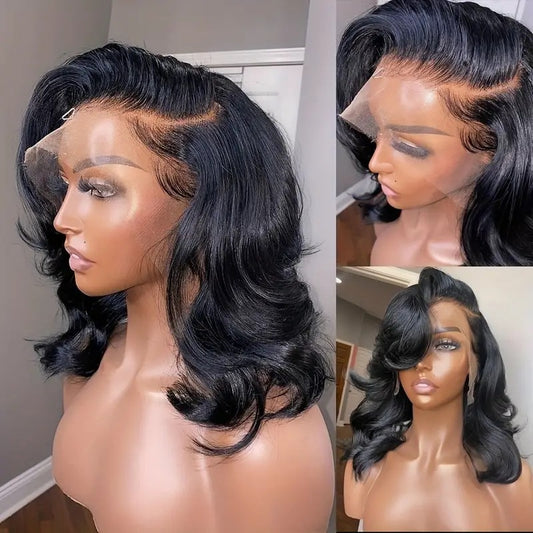 Big Wave Medium Long Front Lace Wig Short Curly Hair