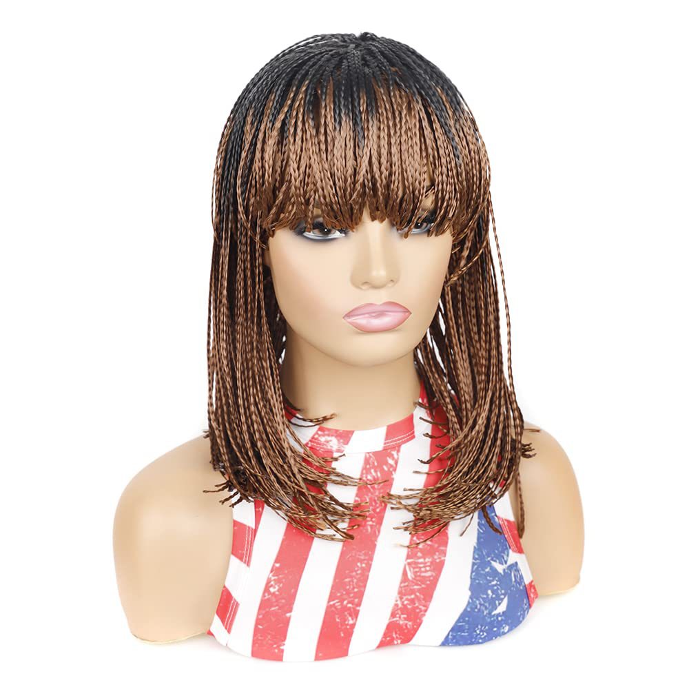 Women's African Crochet Chemical Fiber Small Braid Wig Short Straight Hair