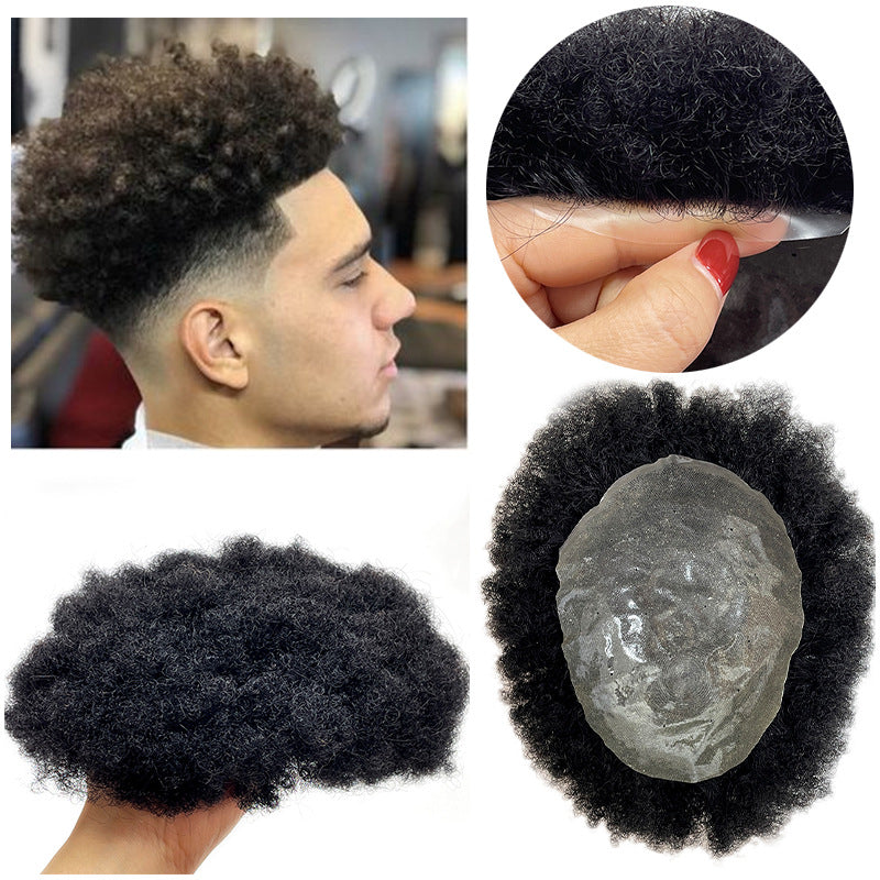 Men's Qu Hairpiece Full Human Hair V Men's Wig