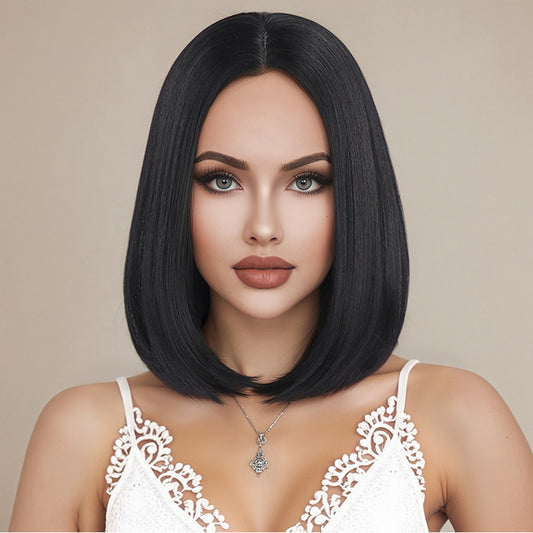 Women's Medium Short Straight Hair Chemical Fiber Cos Wig