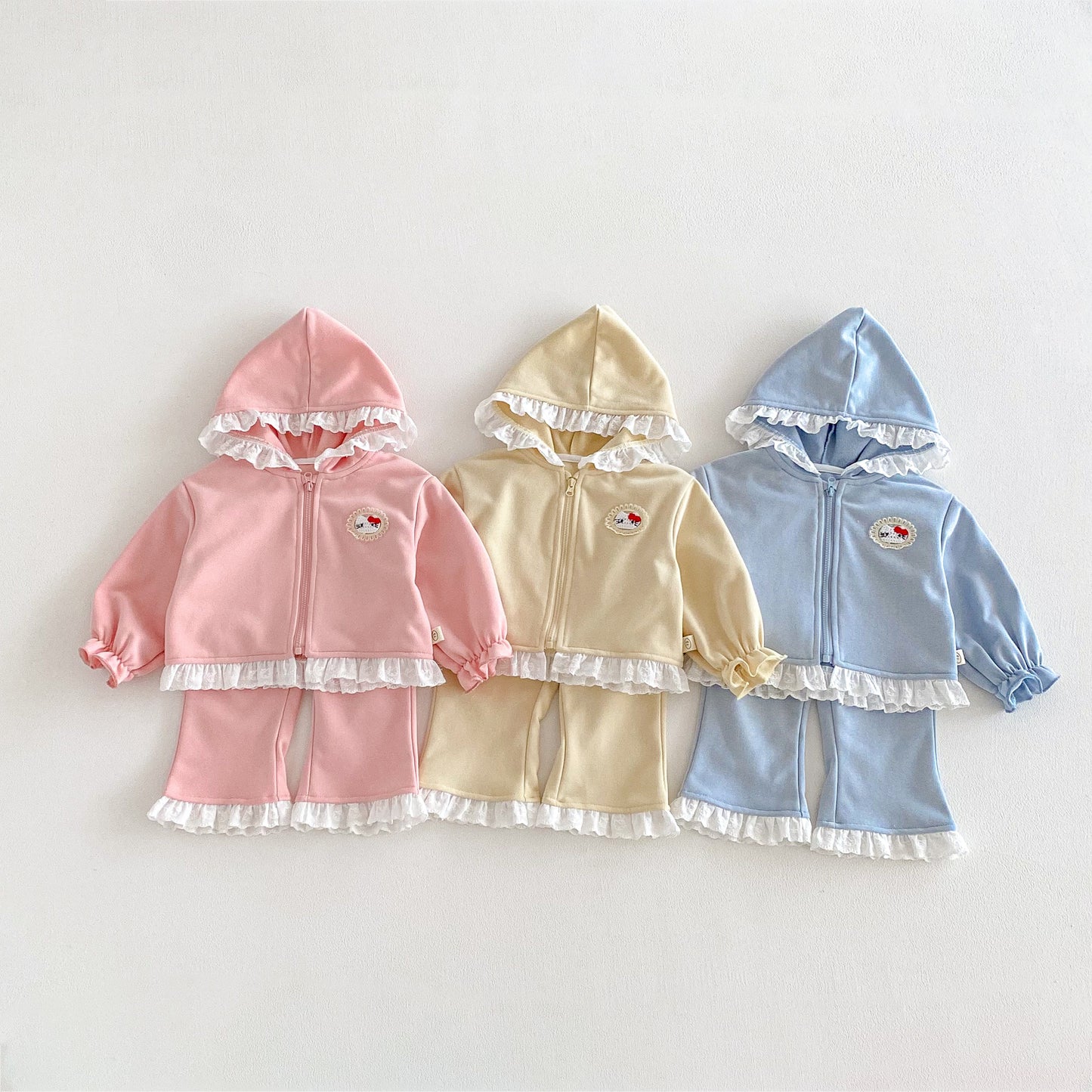 Korean Set Spring Foreign Style Labeling Hooded Children's Suit