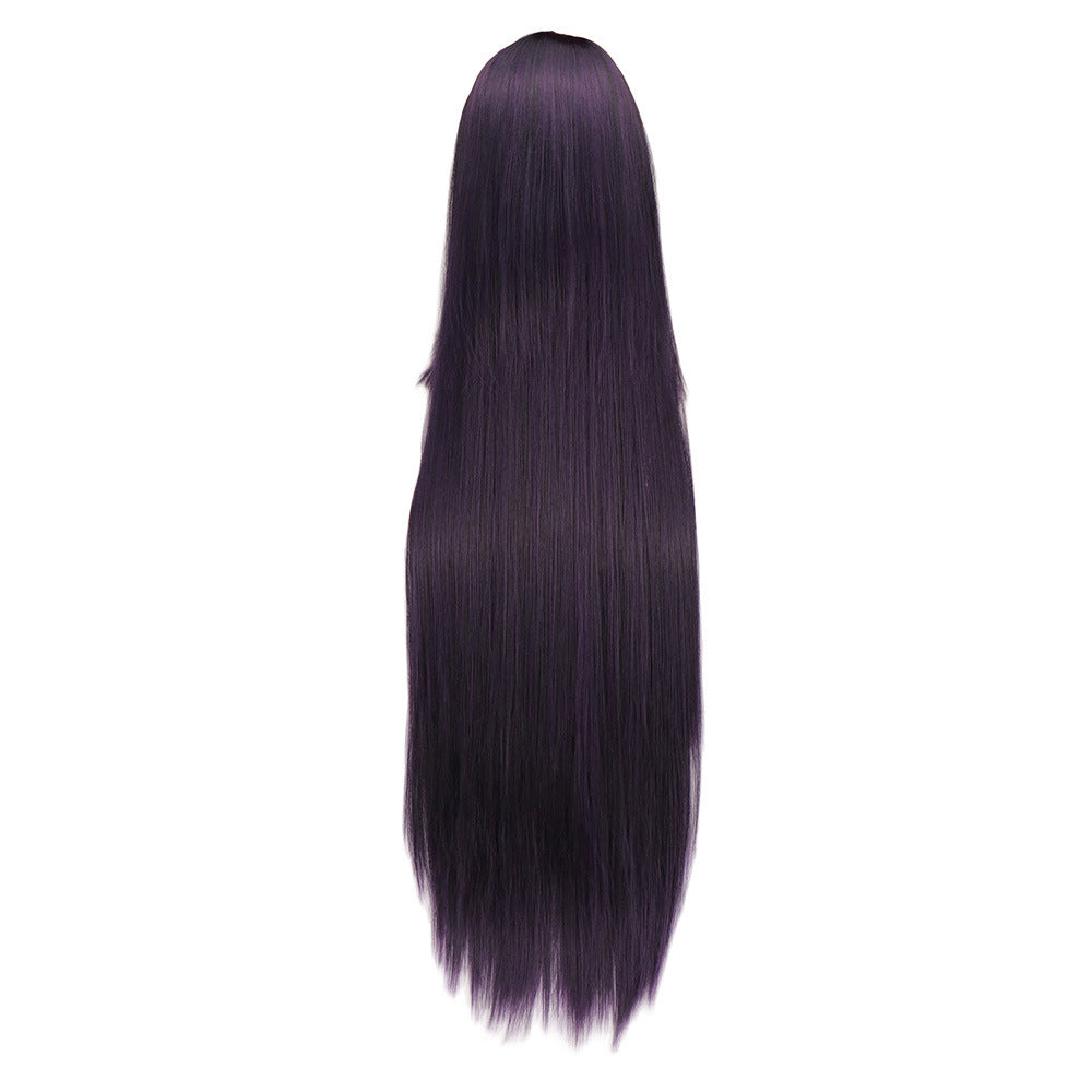 Roving Sin Wood Mandarin Orange Black Purple Wig Long Curls