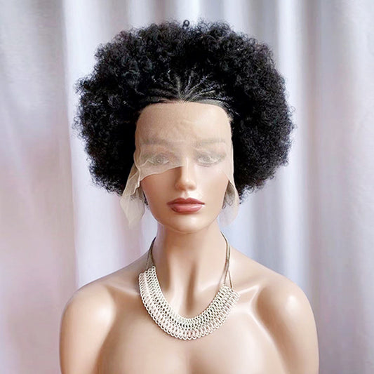 Full Type Human Forehead Hand-woven Small Identification Real Hair Wig