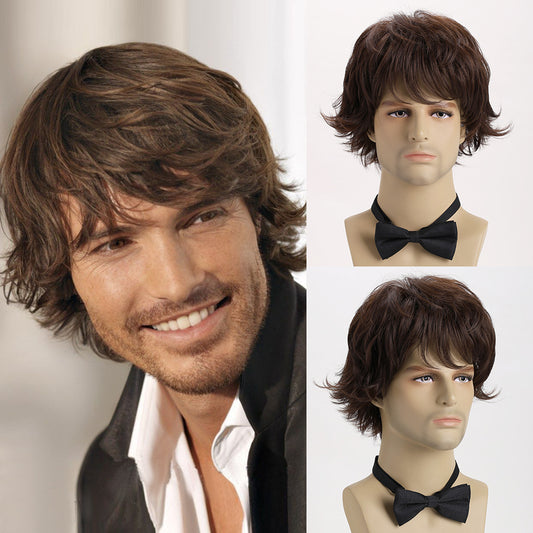 Men's Synthetic Wigs Male Fashion Short Curly Men's Wig