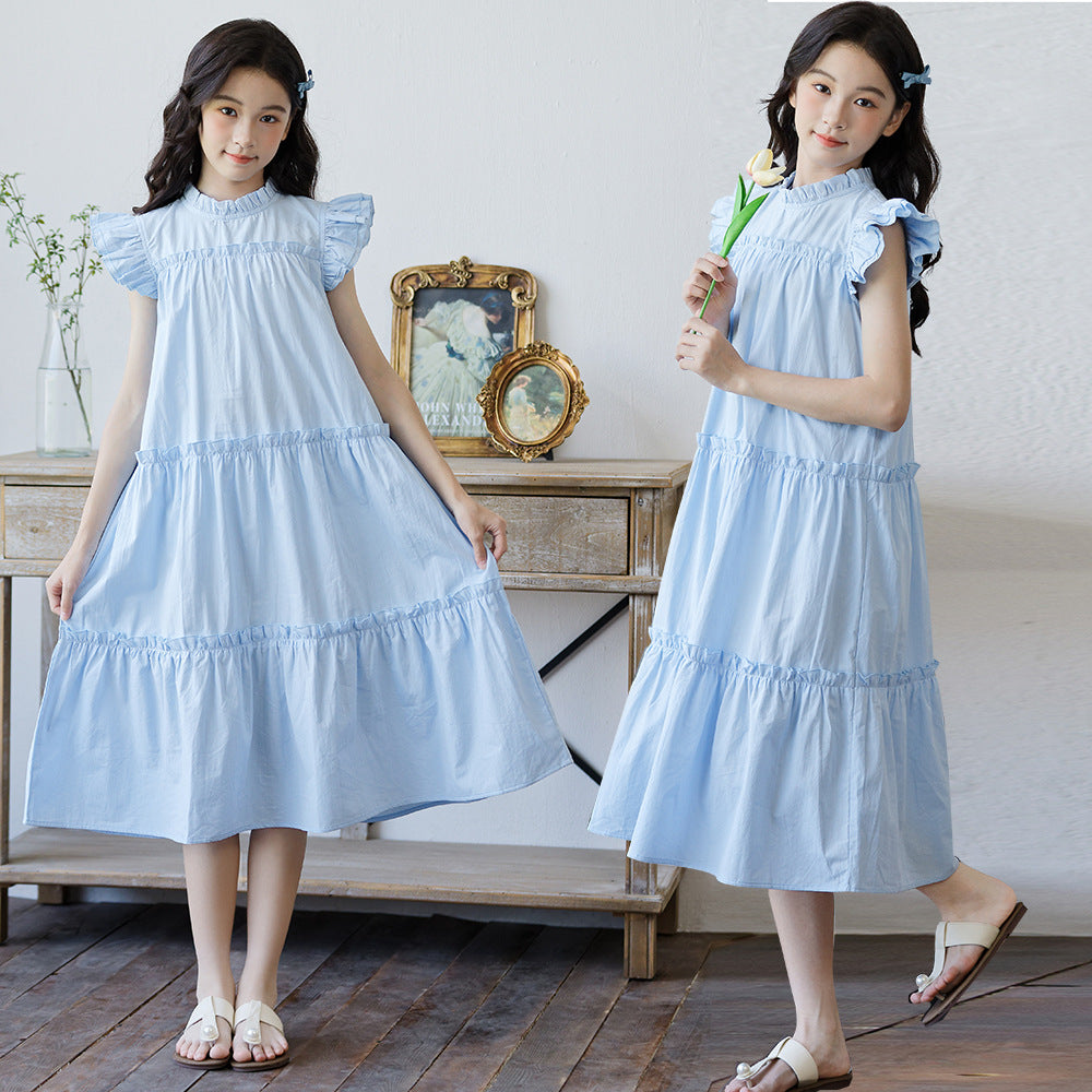 Children's Sleeve Summer Middle Big Fashionable Korean Style Children's Dress
