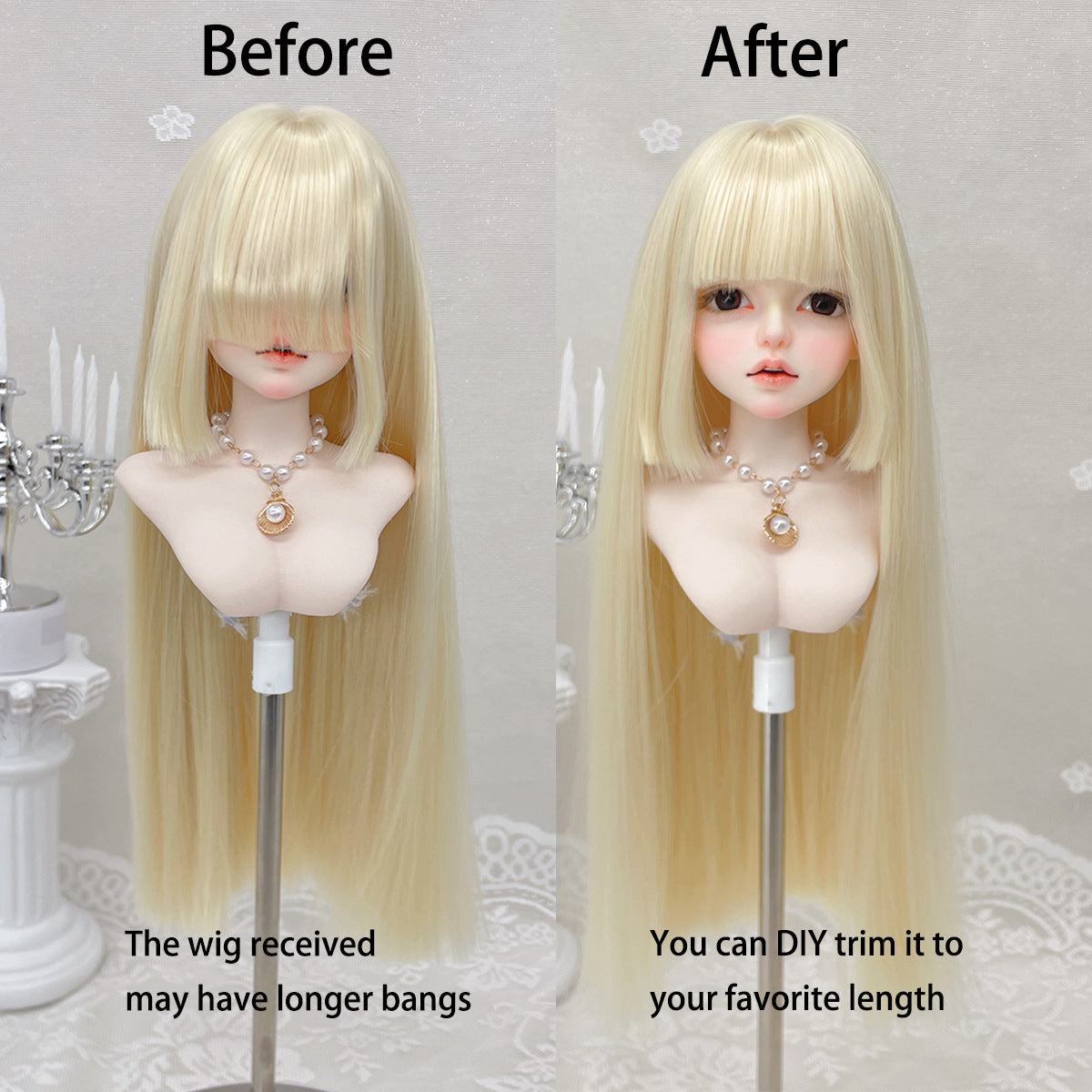 Queen Soft Silk With Bear Sister Bangs Cos Wig