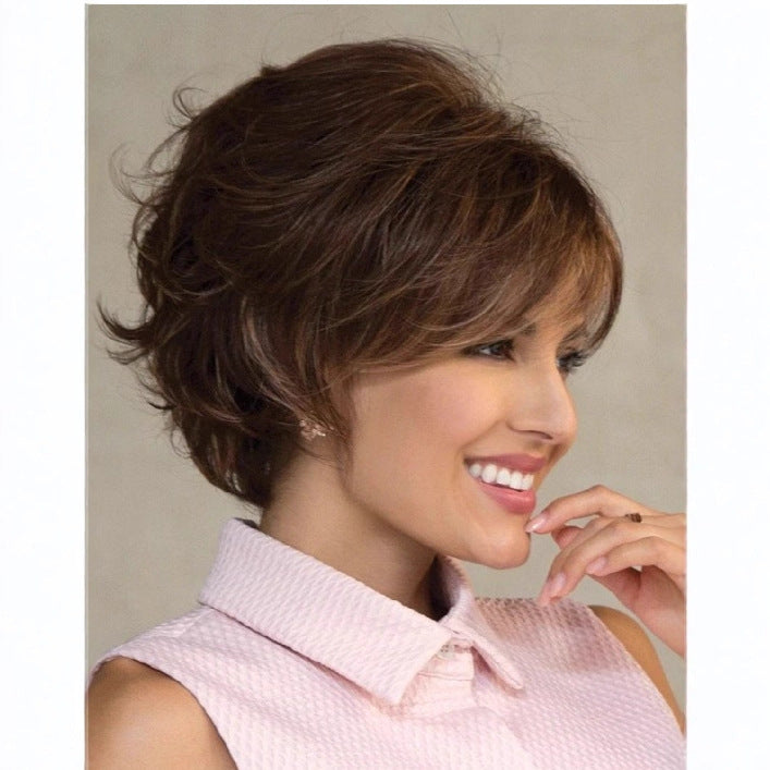 Women's Synthetic Granny Grey Sier Gray Sheath Wig Short Curly Hair