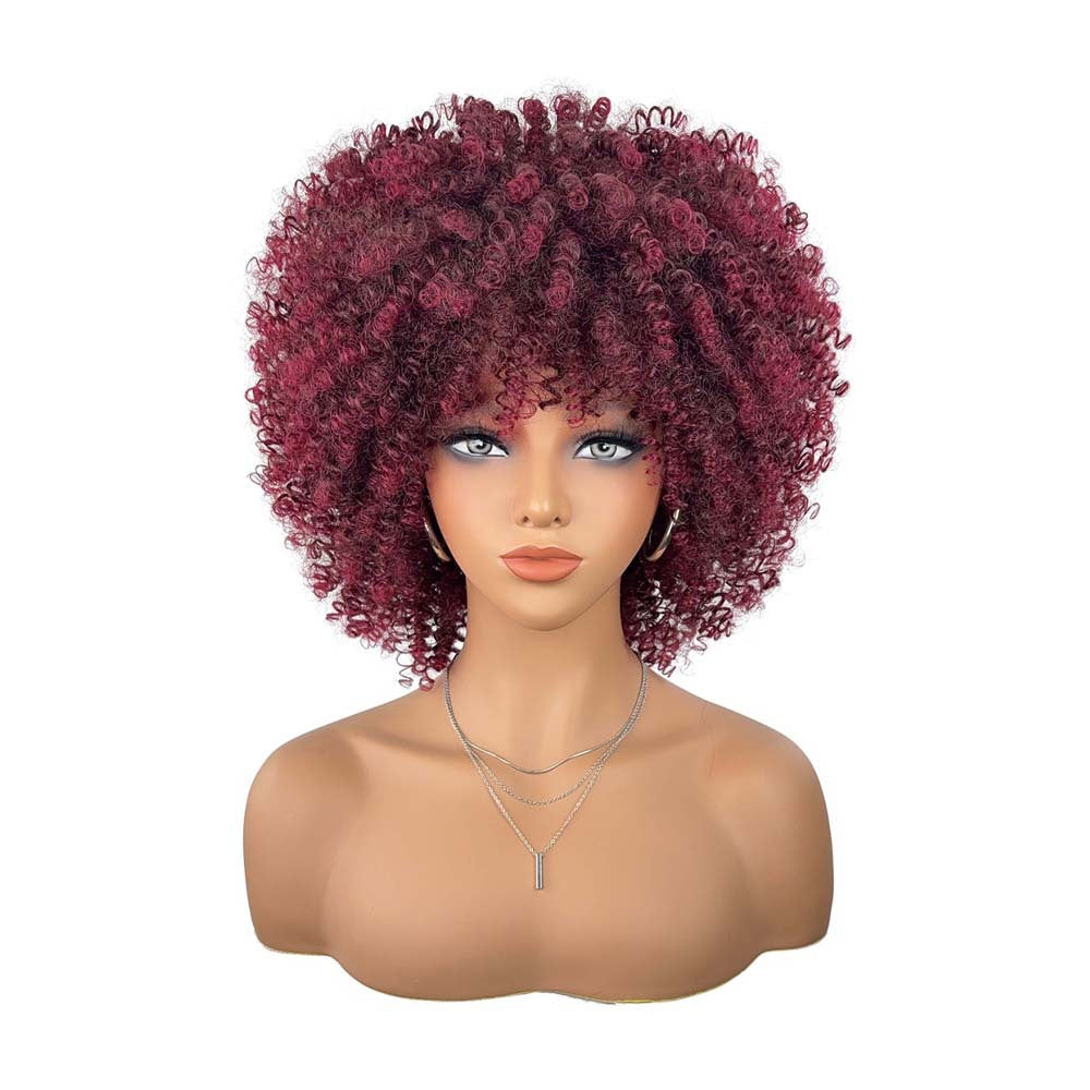 Natural Afro Fluffy Small Volume Fiber Wig Short Curly Hair