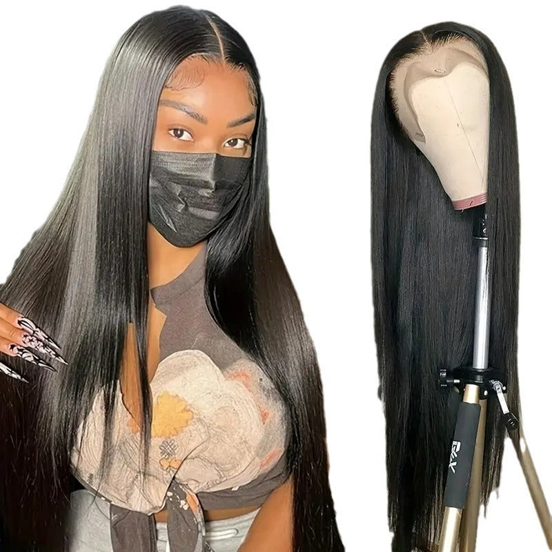 Women's Fashion Front Lace Mid-length Hair Synthetic Long Straight Wig