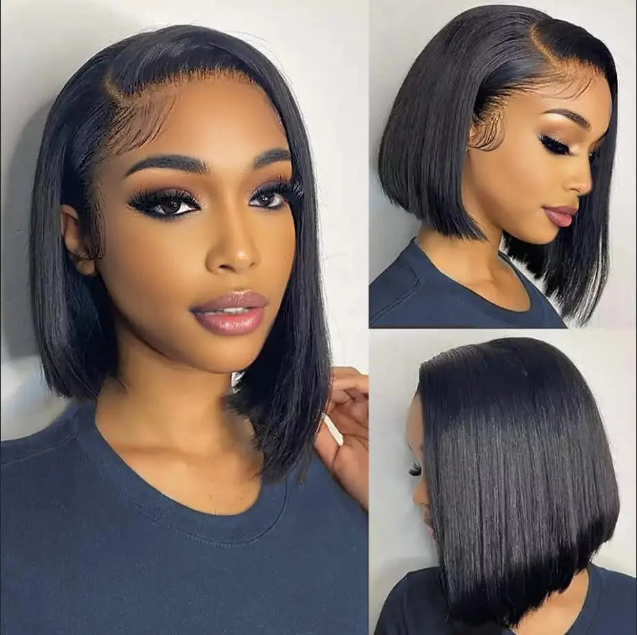 Stylish Straight Bob Lace Brazilian Human Real Hair Wig