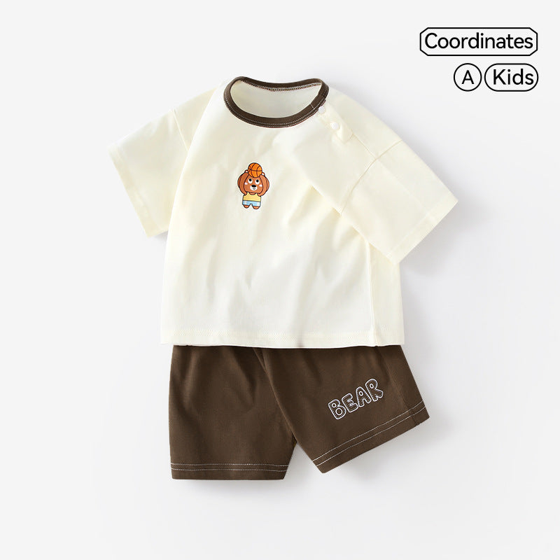 Short Sleeve Thin Boys Infant Clothes Toddler Children's Suit
