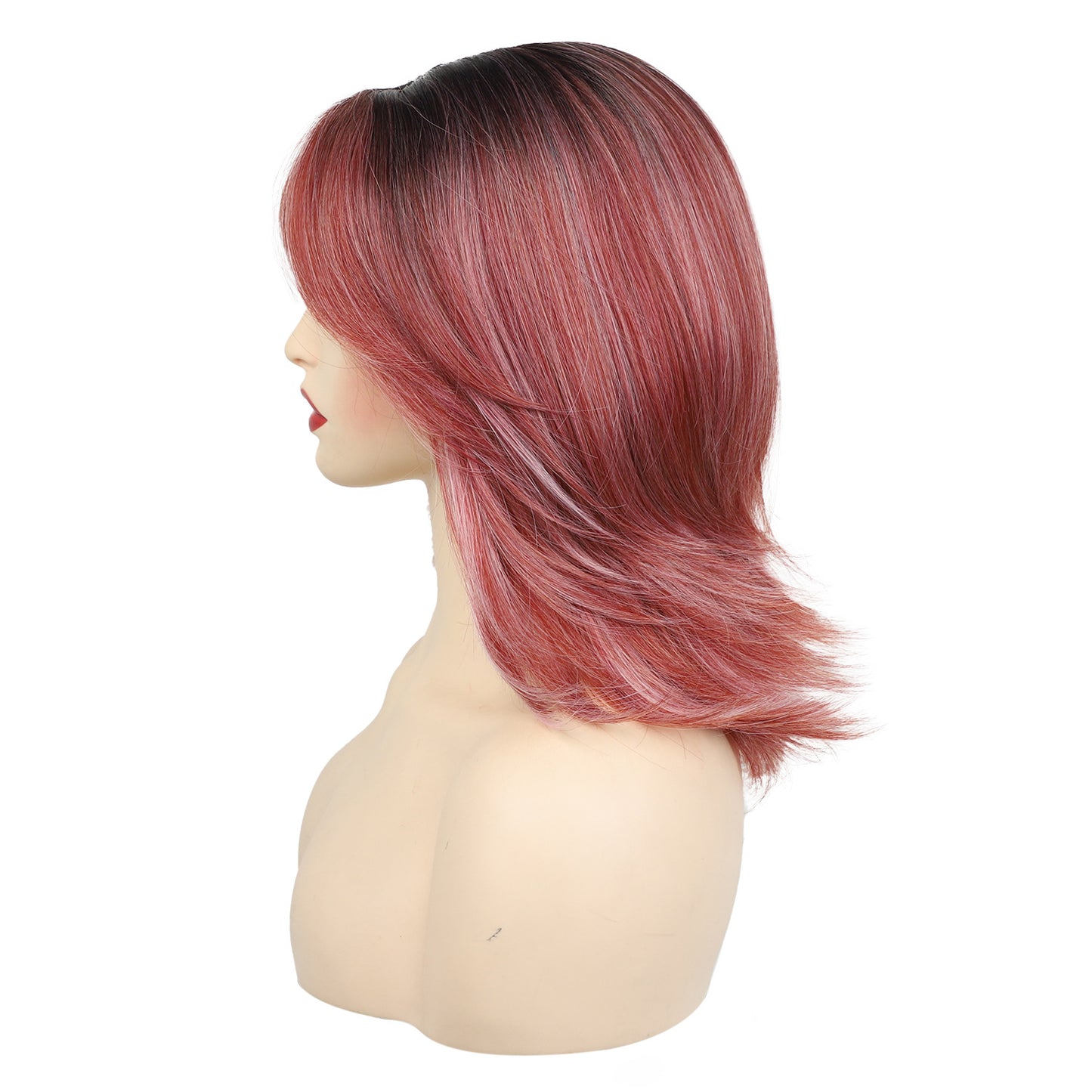 Women's Cover Chemical Fiber Rose Net Gradient Long Straight Wig