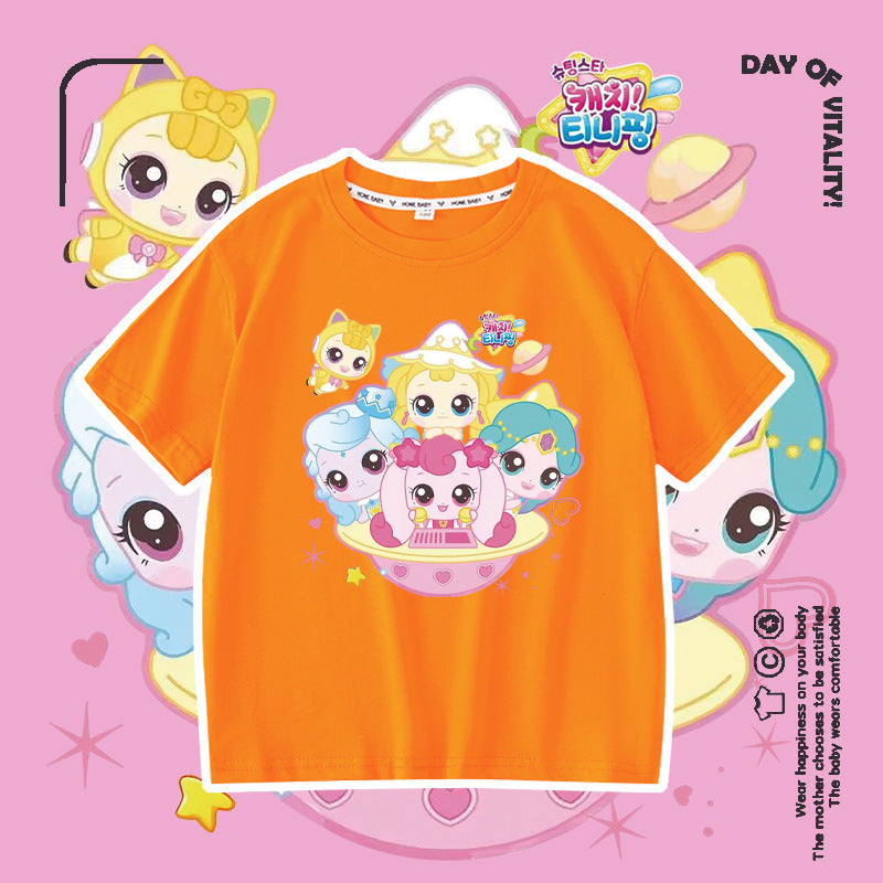Wonderful Love Cute Short Sleeve Summer Fashionable Round Neck Cotton Children's T-shirt
