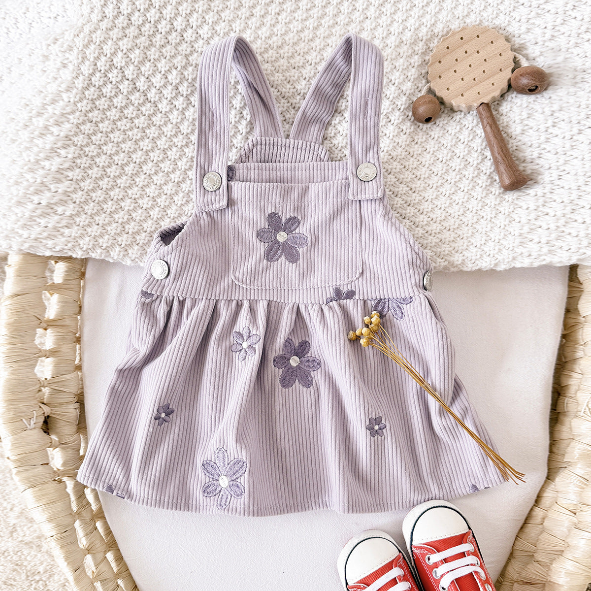 Clothing Flower Embroidery Lilac Tutu Skirt Children's Dress