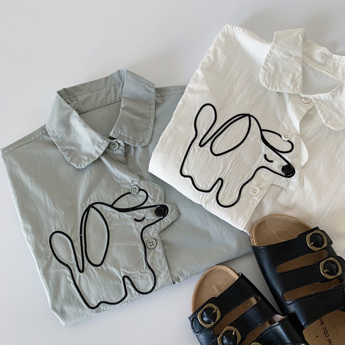 Children's Sleeve Summer Embroidered Puppy Fashionable Clothing Children's Shirt