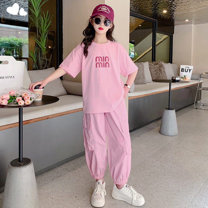 Children's Summer Suits Fashionable Stylish Clothes Short-sleeved Children's Suit