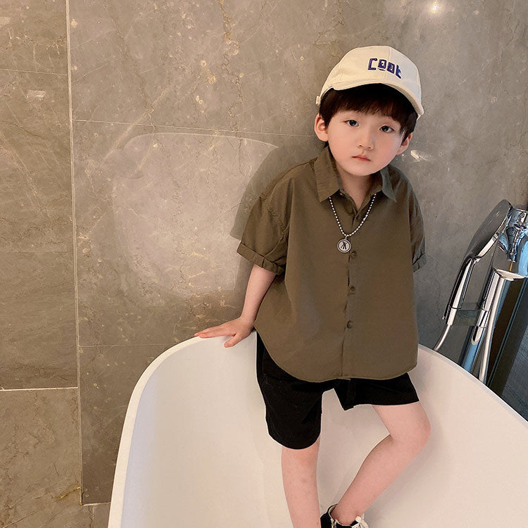 Children's Clothing Summer Korean Loose Medium Big Fashion Children's Shirt