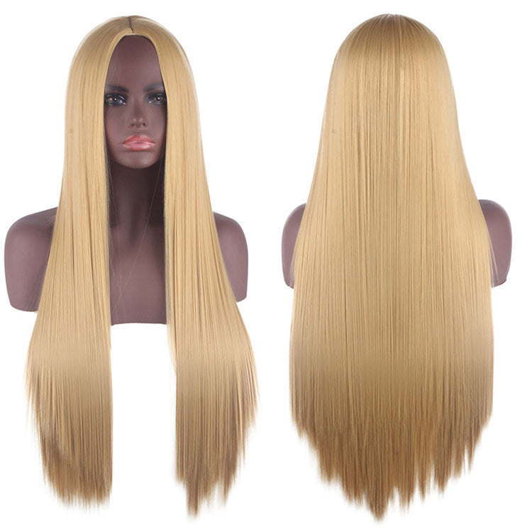Universal Medium Scalp Black Long Straight Hair Cos Wig