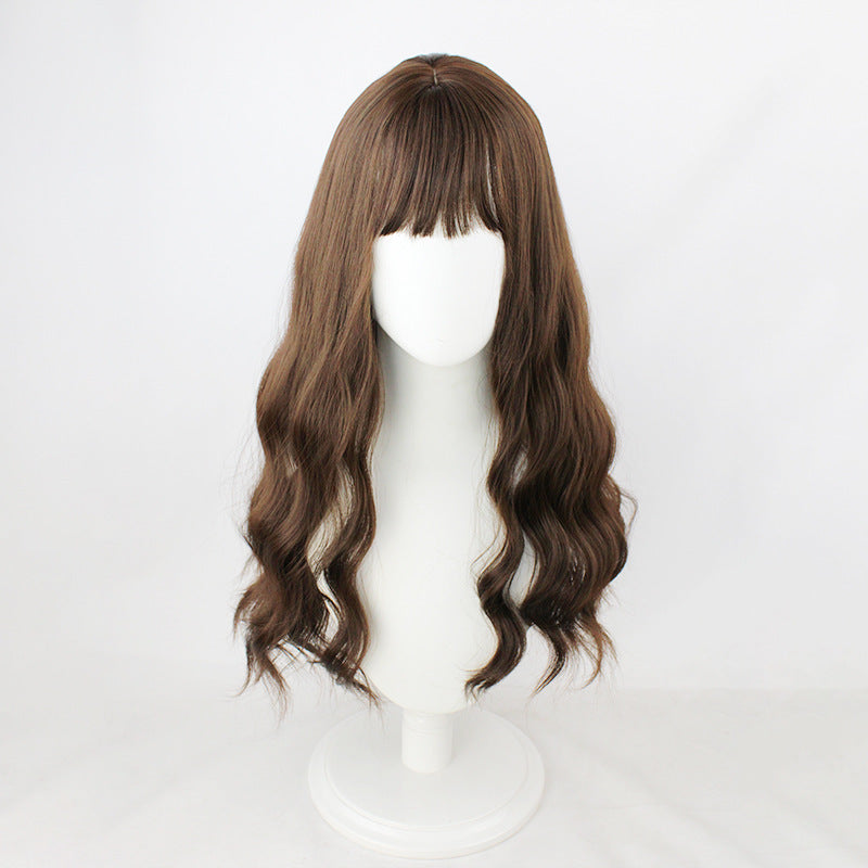 Magic Protonic Hermione Granger Fiber Air Bangs Scalp Long Curly Cos Wig
