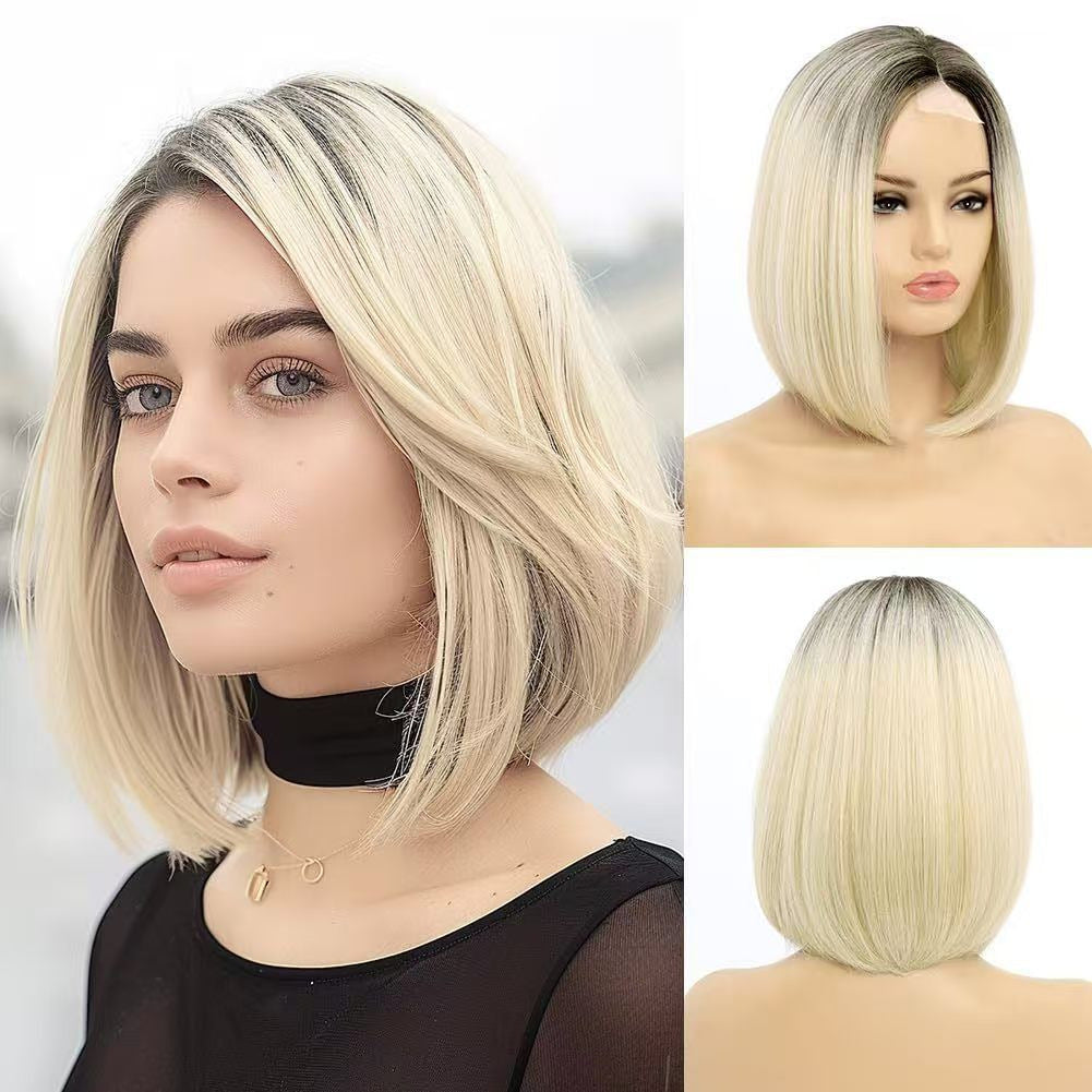 Innovative Stylish Women's Front Lace For Wig Short Straight Hair