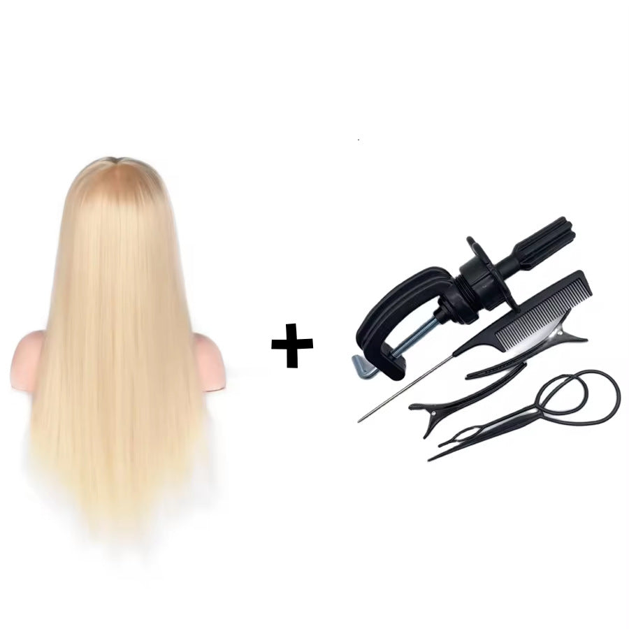 Artificial Hair Mannequin Head Hairdressing Practice Perm Braiding Updo Trimming Other Wig