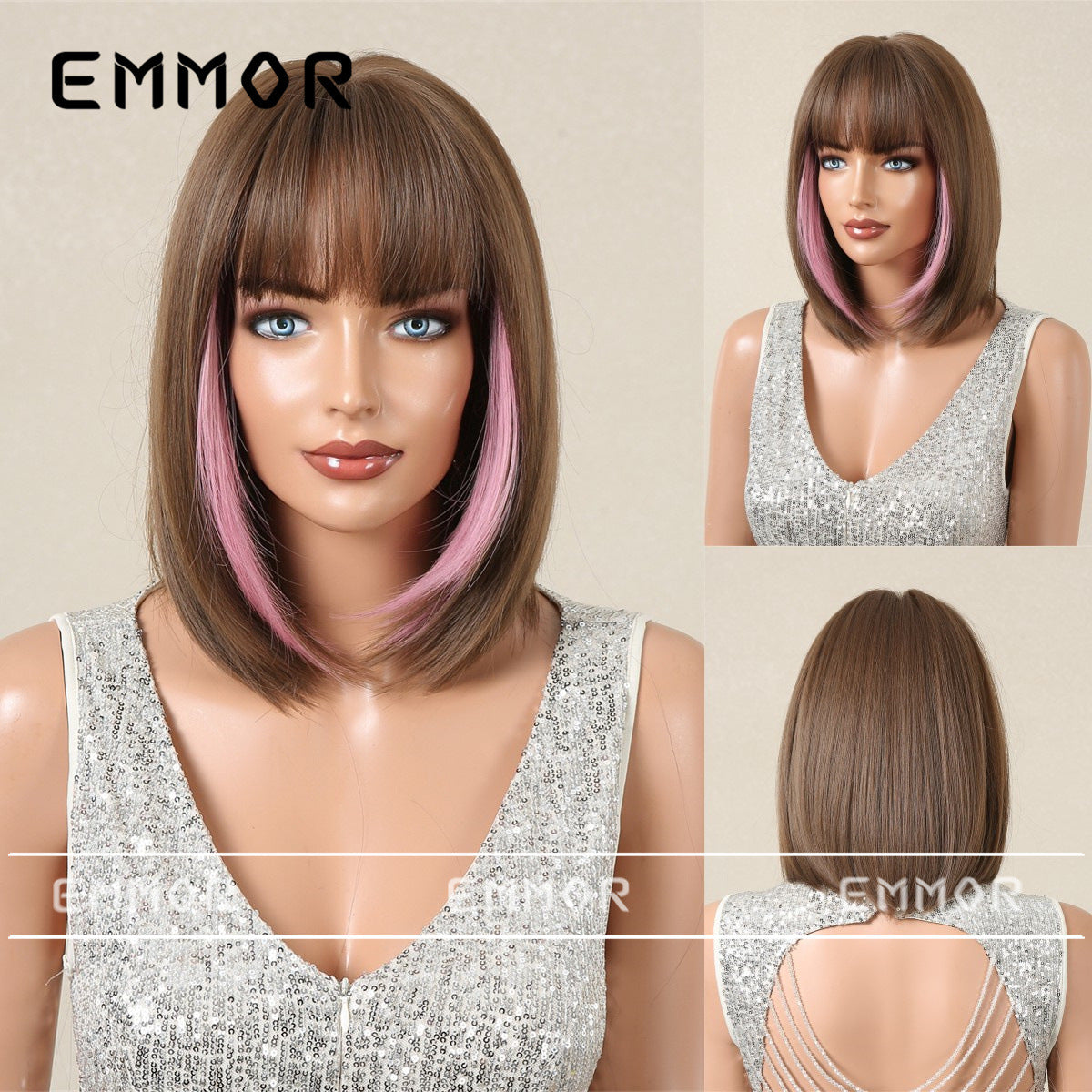 Women's Bangs Summer Lightweight Breathable Optional Wig Short Straight Hair