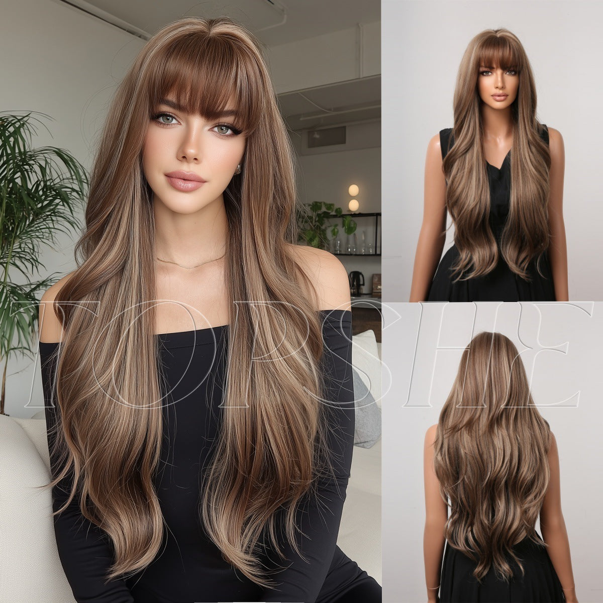 Women's Big Wave Curly Hair Fiber Natural Wig Long Curls