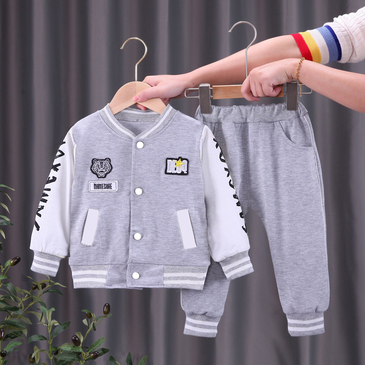 Jacket Autumn Clothes 2 Handsome Korean Style Two-piece Children's Suit