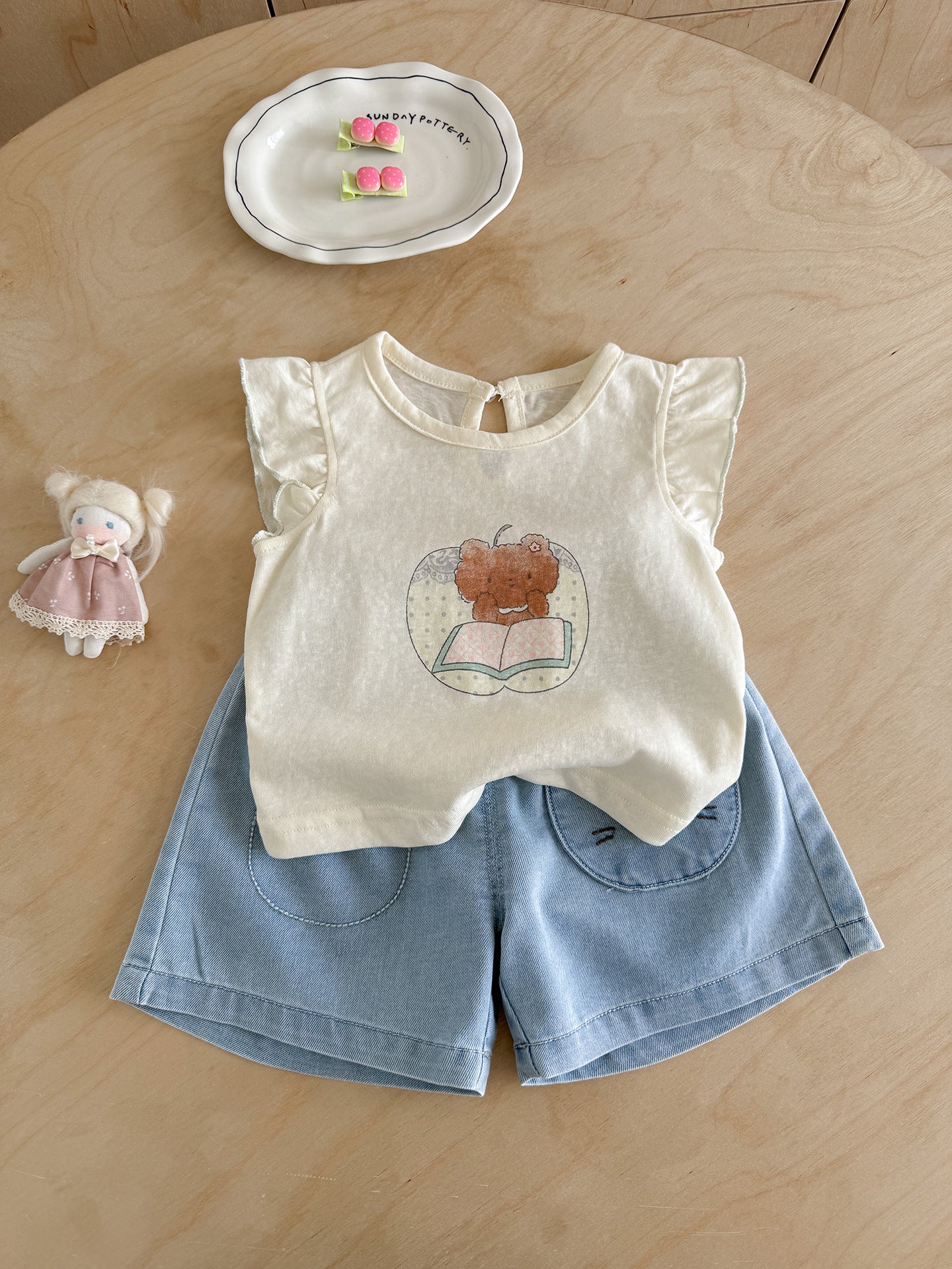Western Style Infant Flying Sleeve Vest Thin Children's Suit
