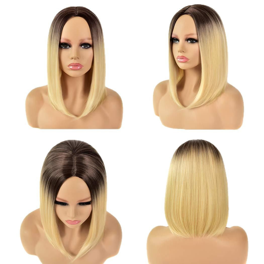 Durable Versatile Innovative Medium Chemical Fiber Wig Short Straight Hair