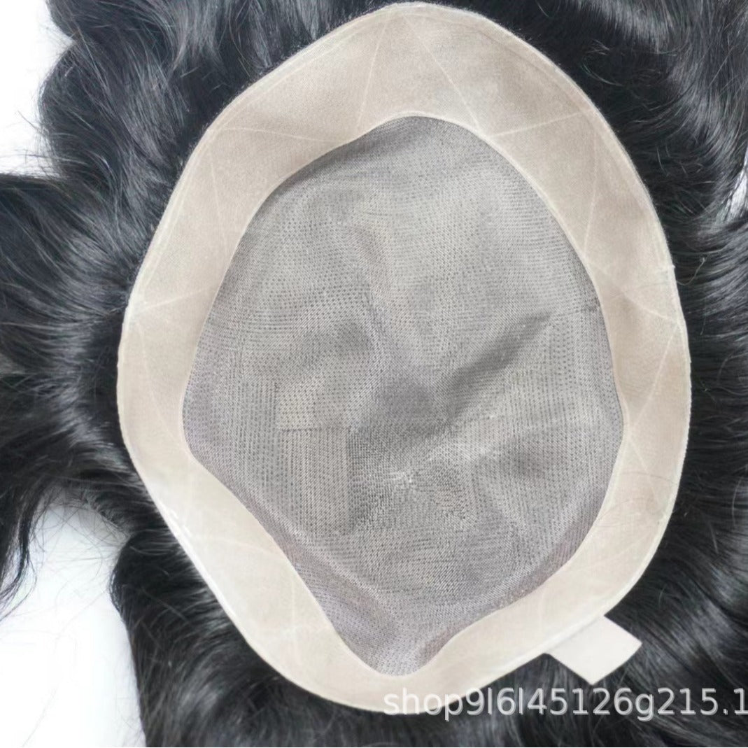 Men's Net Set Hair Piece Bangladesh Full Hand Crocheting Human Men's Wig