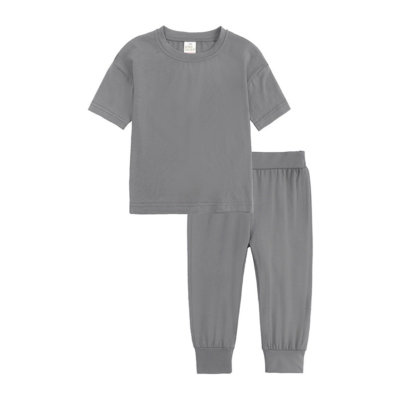 Children's Clothing Cotton Two-piece Boy's Short-sleeved T-shirt Children's Suit