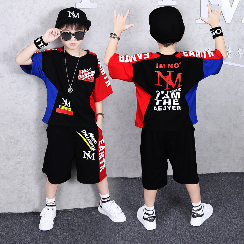 Children's Clothing Boys Summer Middle Big Handsome Korean Style Children's Suit