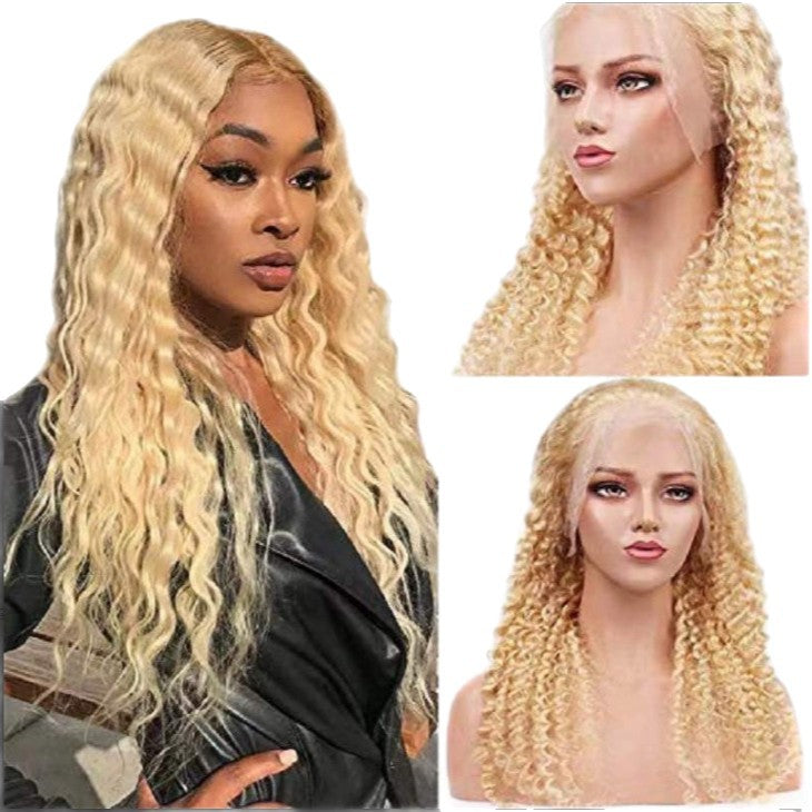 Twist Chopsticks Black Rose Net Split African Head Wig Long Curls
