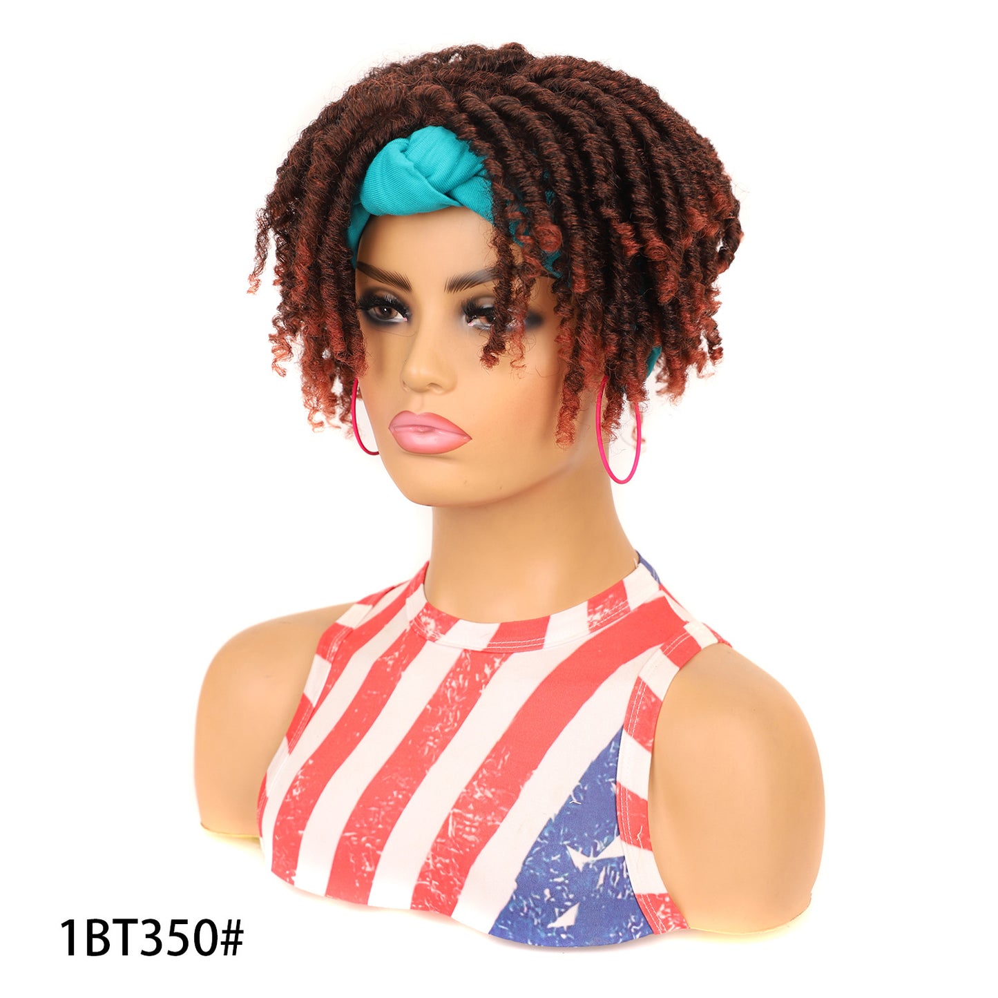 Turban Head Sleeve Curved Cover African Wig Short Curly Hair