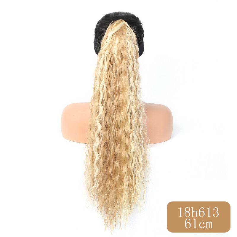 Drawstring Length Instant Noodle Curls Simulation Matte Wig Ponytail
