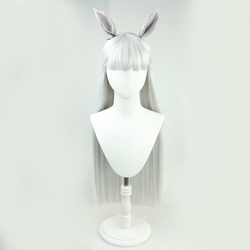 Man Horse Racing Lady Gold Boat Sier Gray Cos Wig
