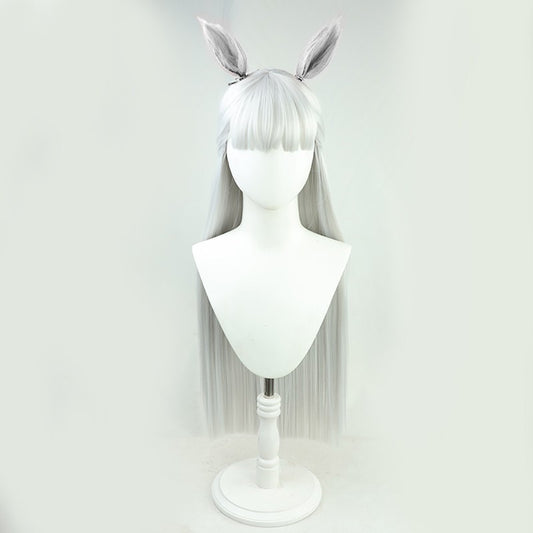 Man Horse Racing Lady Gold Boat Sier Gray Cos Wig