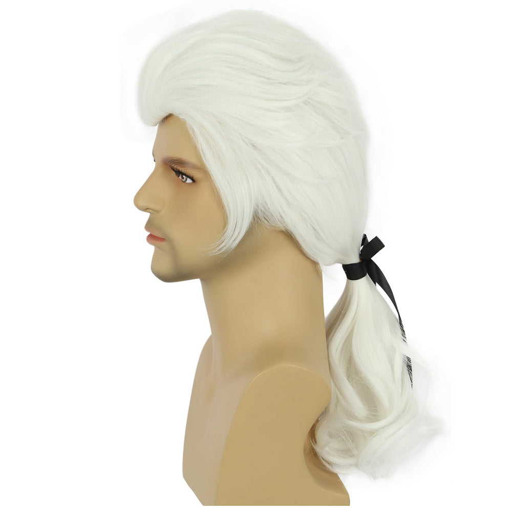 White Lawyer Judge Holiday Prom Party Cos Wig