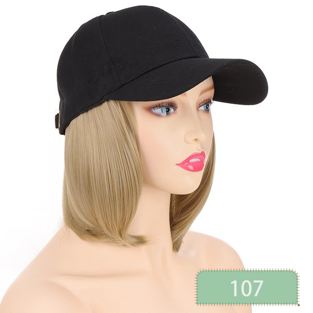 Canvas Sun Hat Short Hair Peaked Cap Straight Other Wig