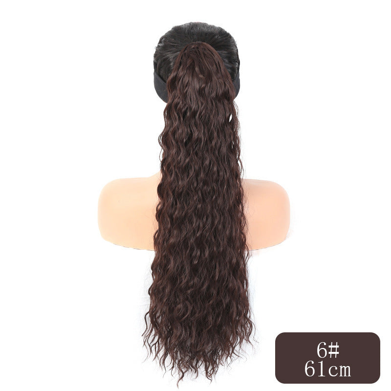 Drawstring Length Instant Noodle Curls Simulation Matte Wig Ponytail