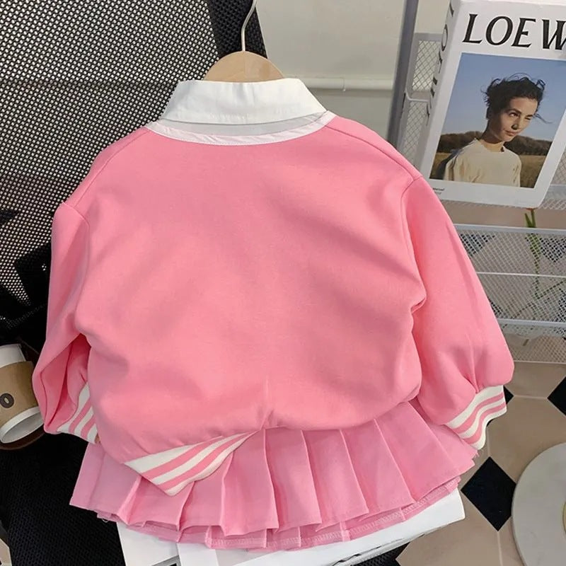 Children's Skirt Korean College Style Trendy Three-piece Children's Suit