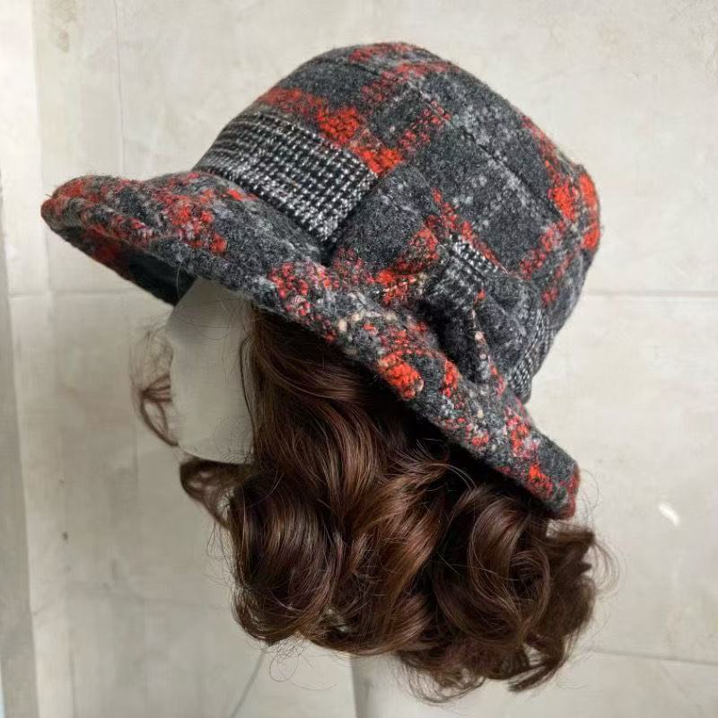 Fashion Hat Integrated Bucket Mother Top Warm Head Wig Short Curly Hair