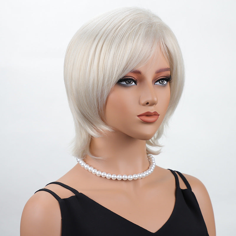 Women's Golden Rose Net Synthetic Wigs Wig Short Straight Hair